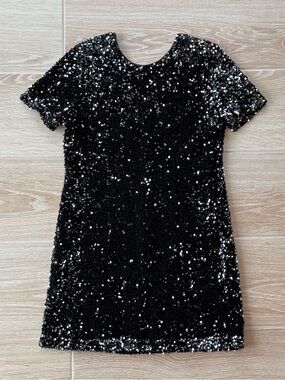Alex Marie Black Sequin Mini Dress